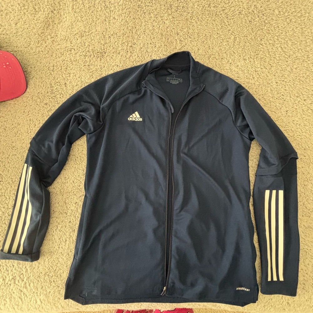 Adidas ladies Dark Blue full zip warm up jacket